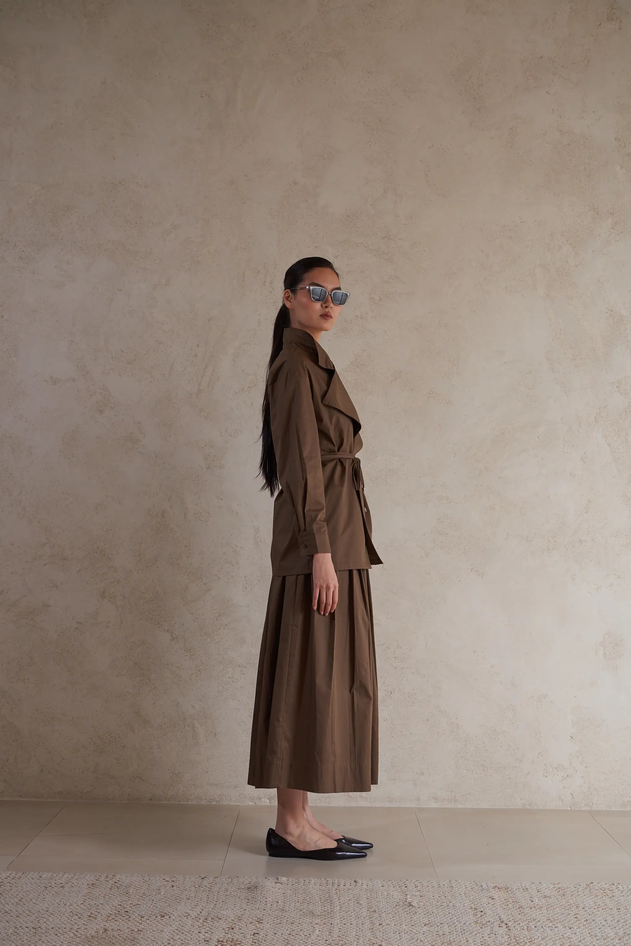 Poplin Cotton Belted jacket