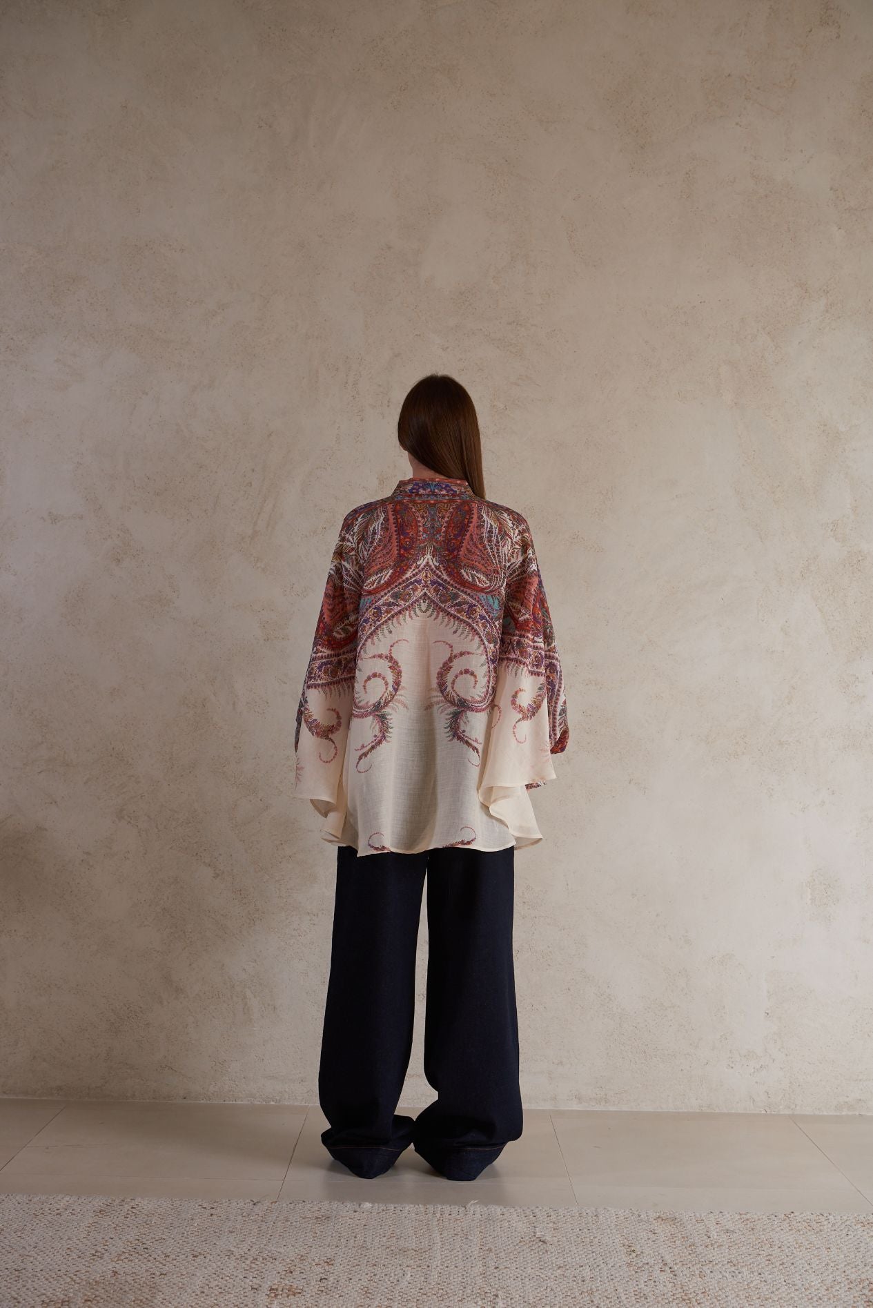 Light weight oversize printed Blouse