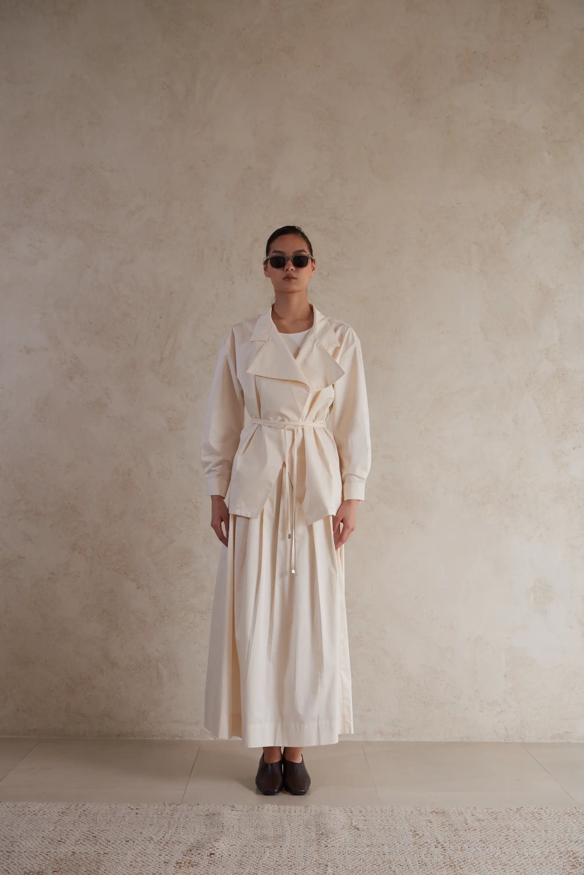 Poplin Cotton Belted jacket