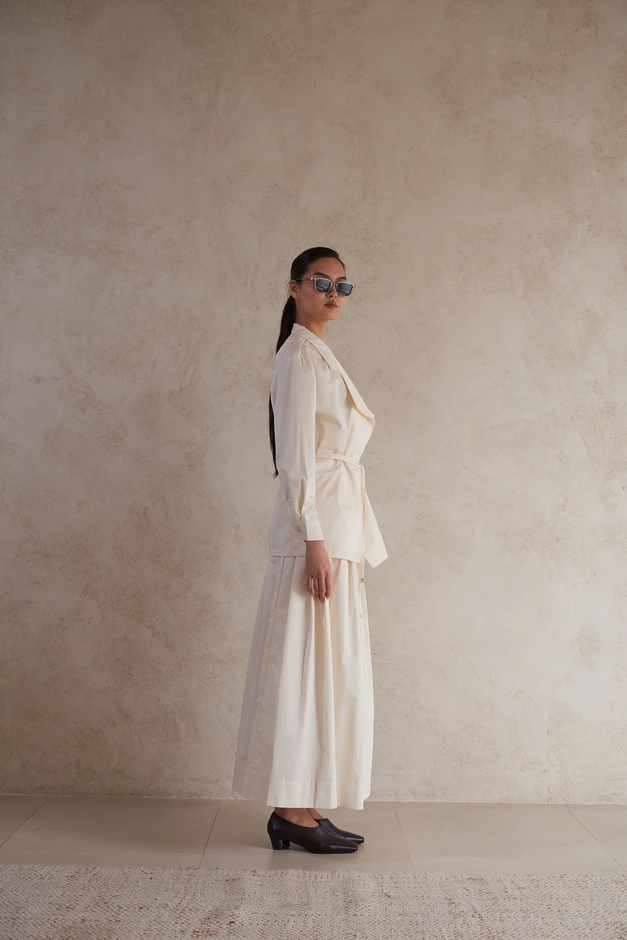 Poplin Cotton Belted jacket