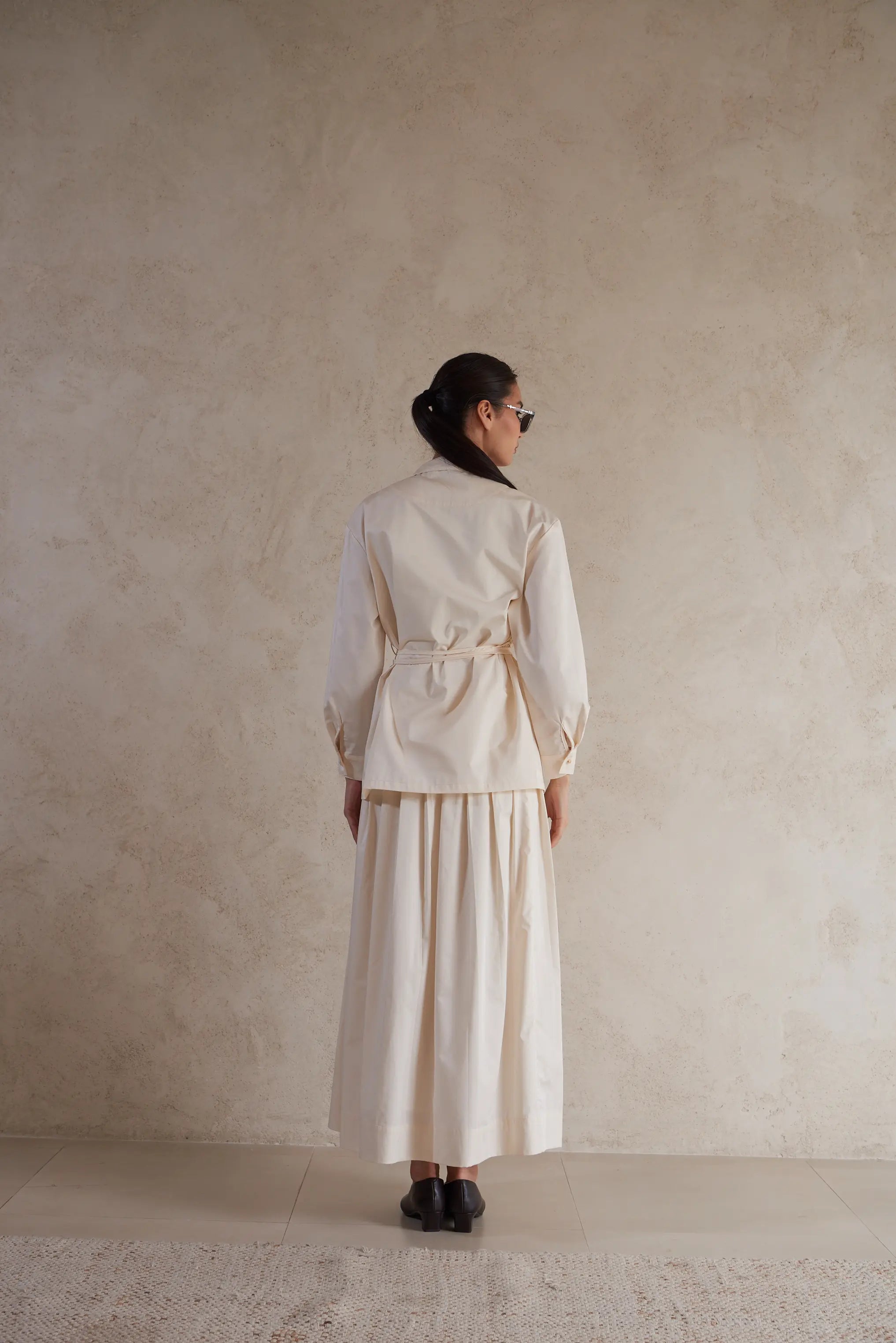 Poplin Cotton Belted jacket