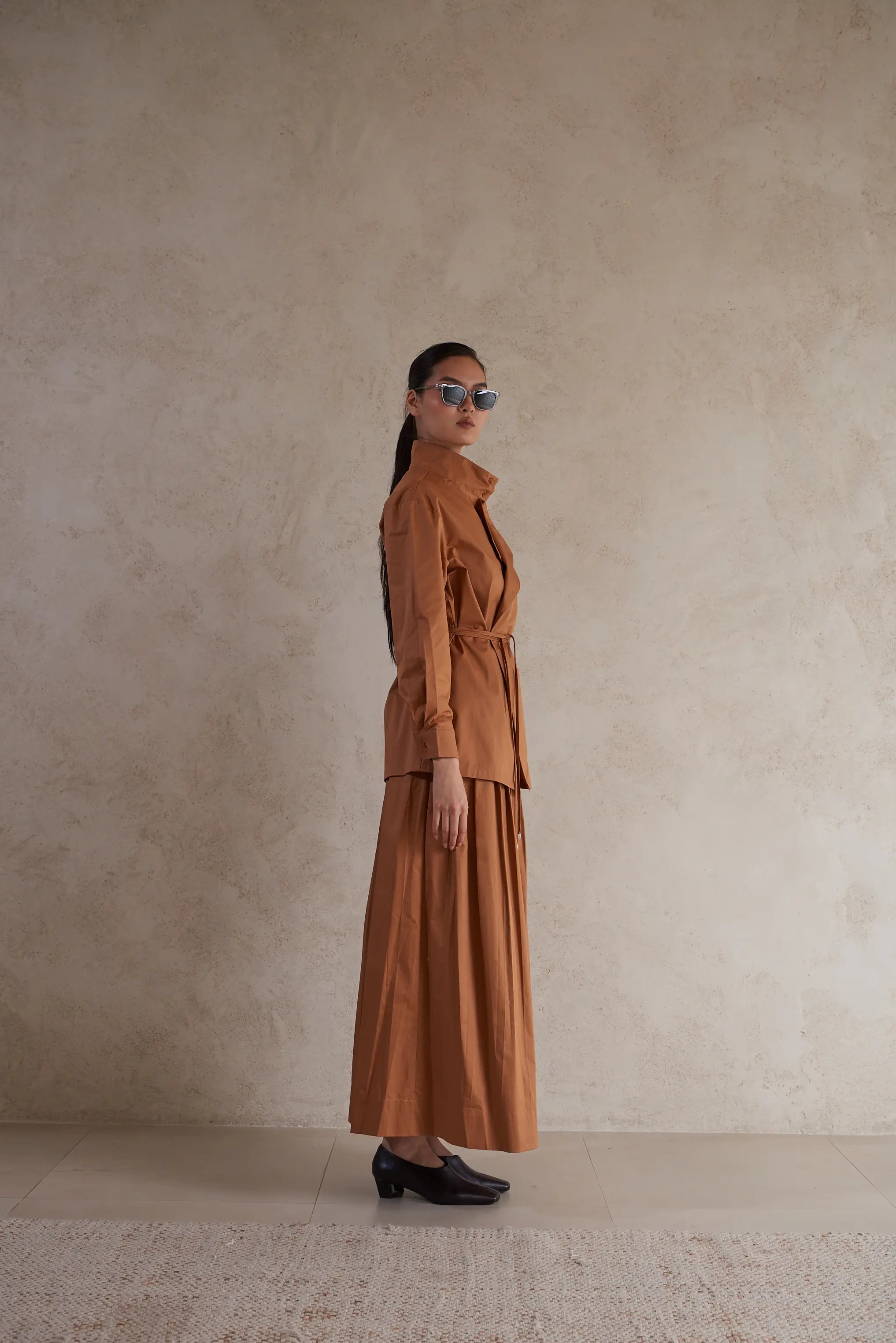 Poplin Cotton Belted jacket