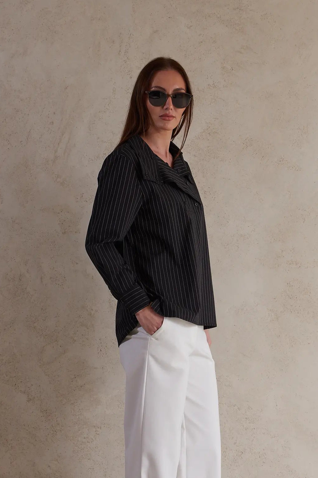 Black Striped Blouse