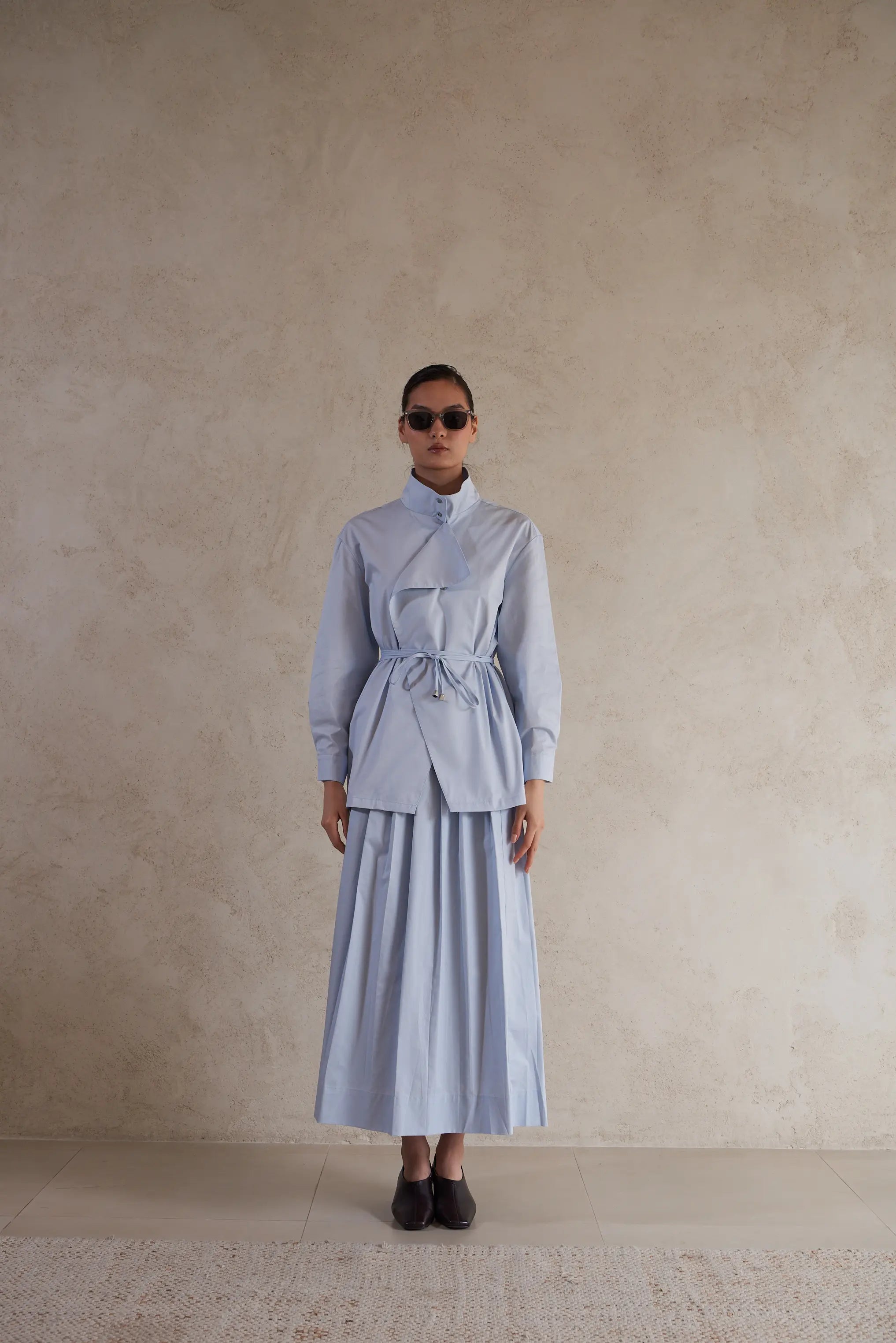 Poplin Cotton Belted jacket