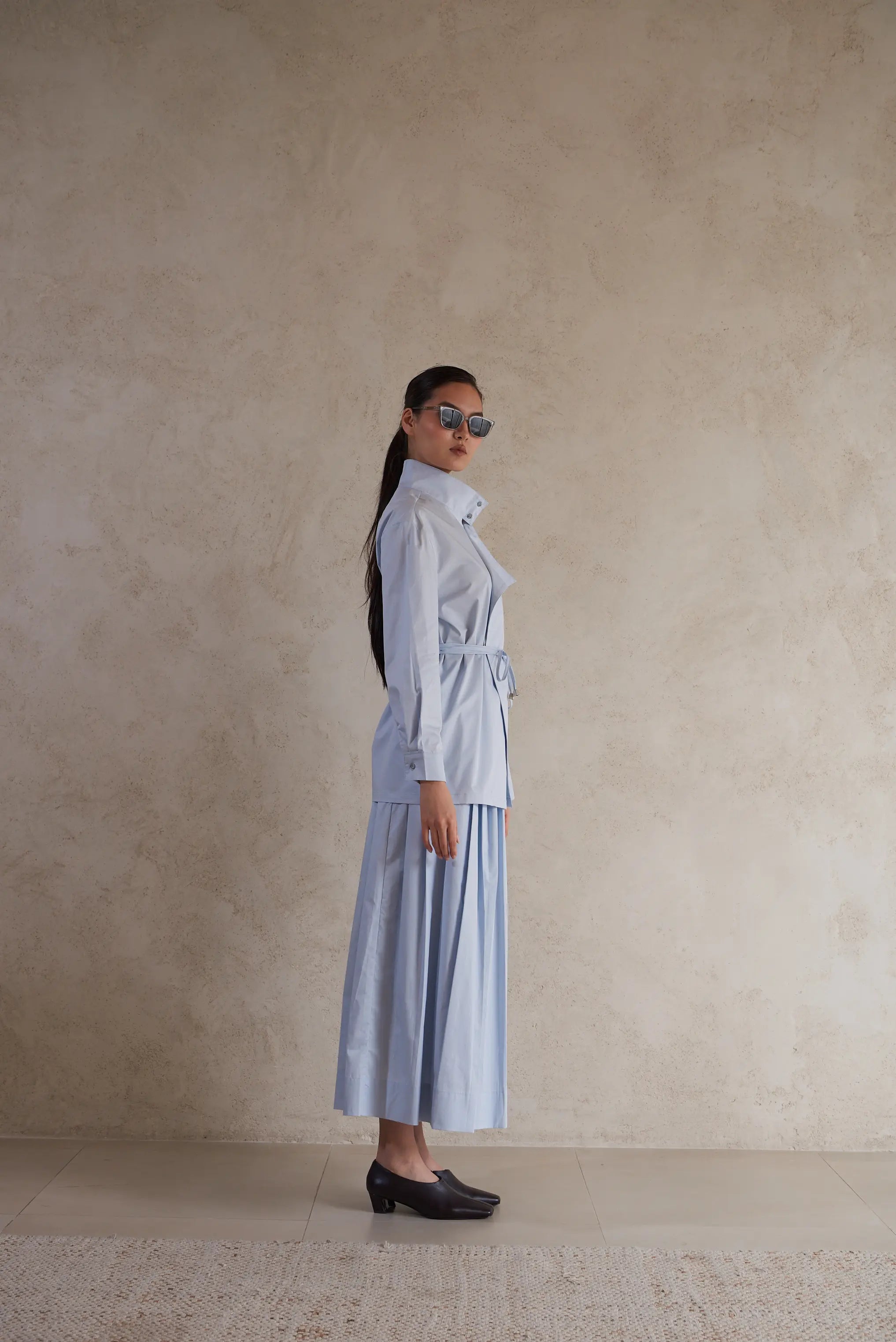 Poplin Cotton Belted jacket