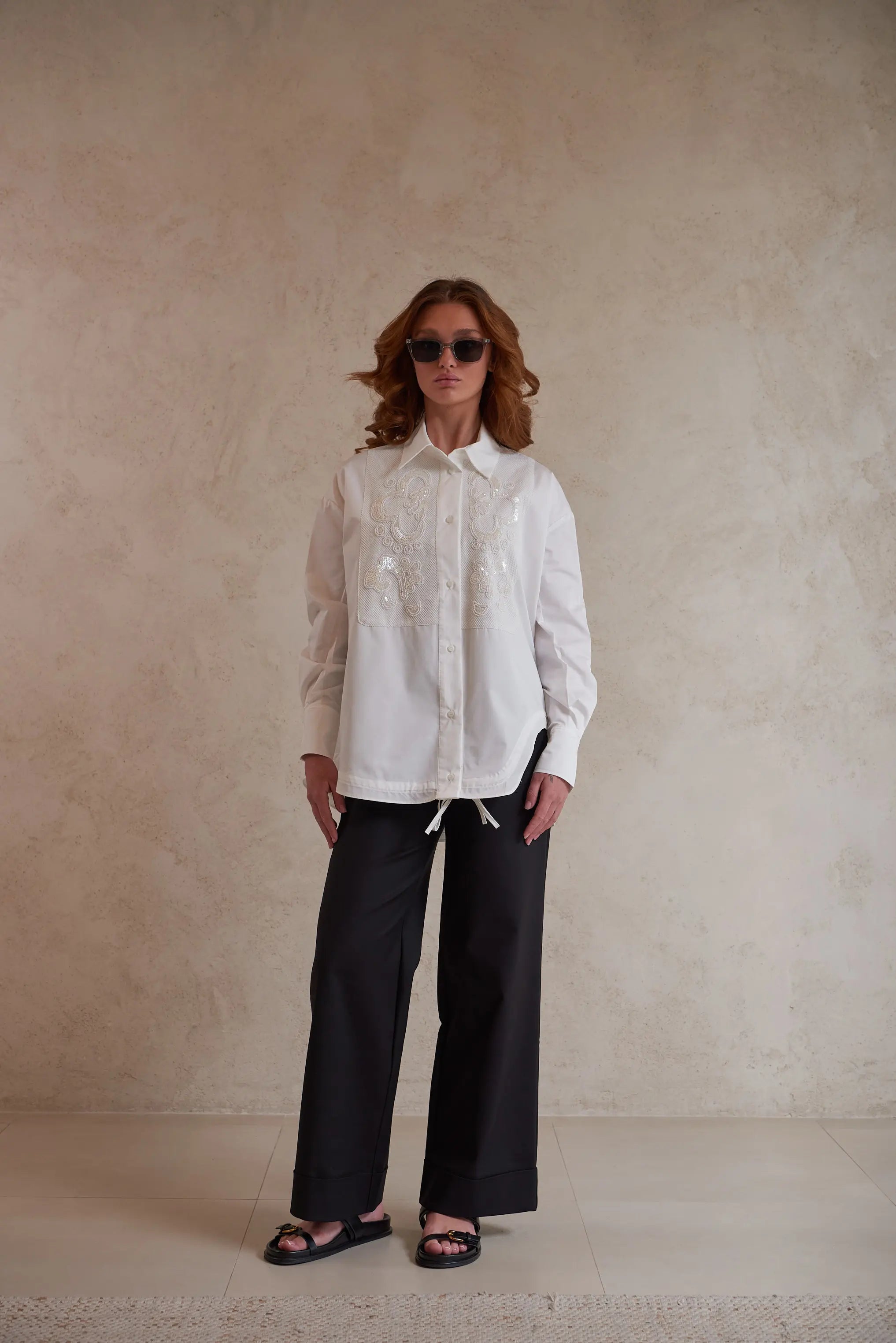 Classic Embroidered White Shirt for Everyday Versatility