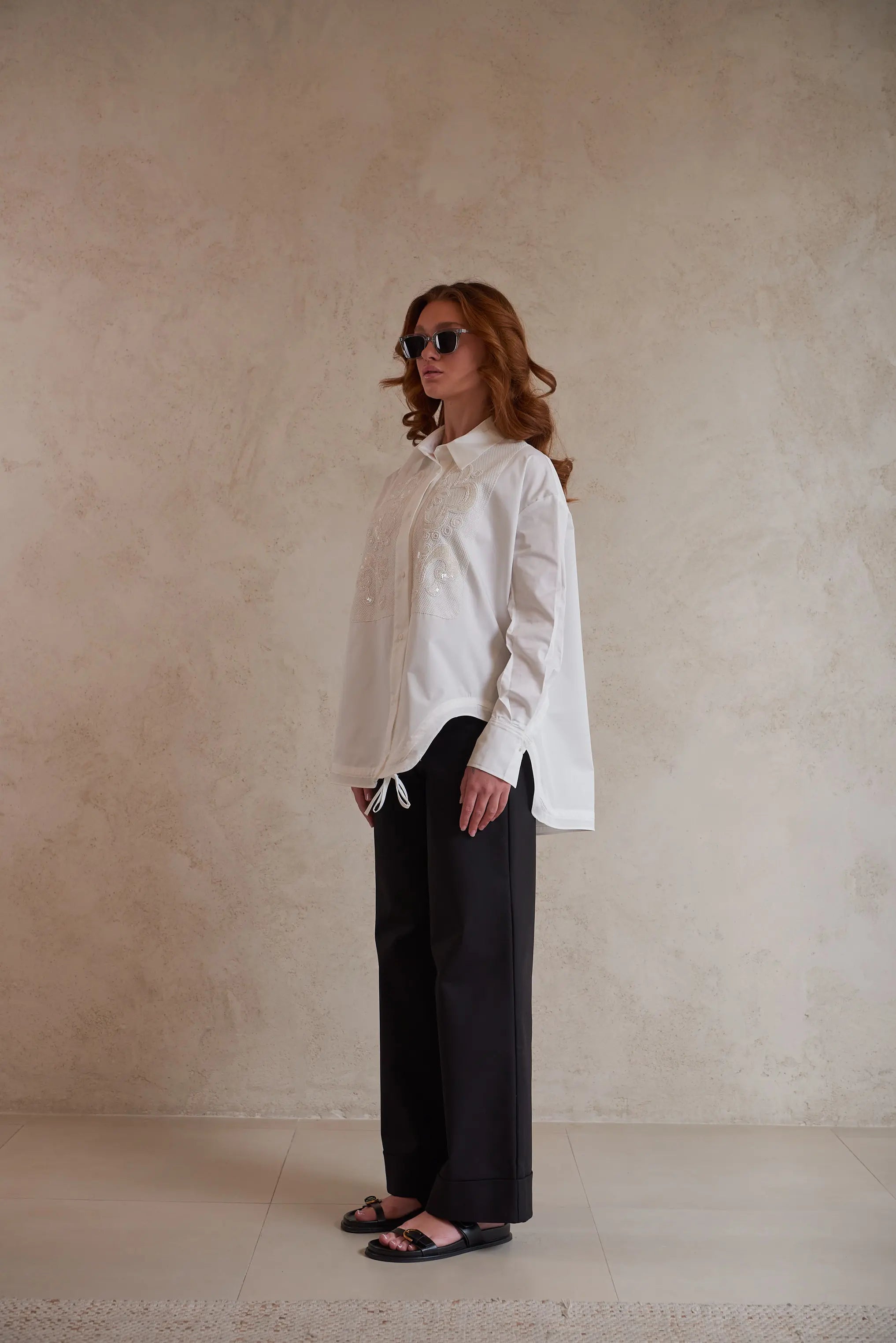 Classic Embroidered White Shirt for Everyday Versatility