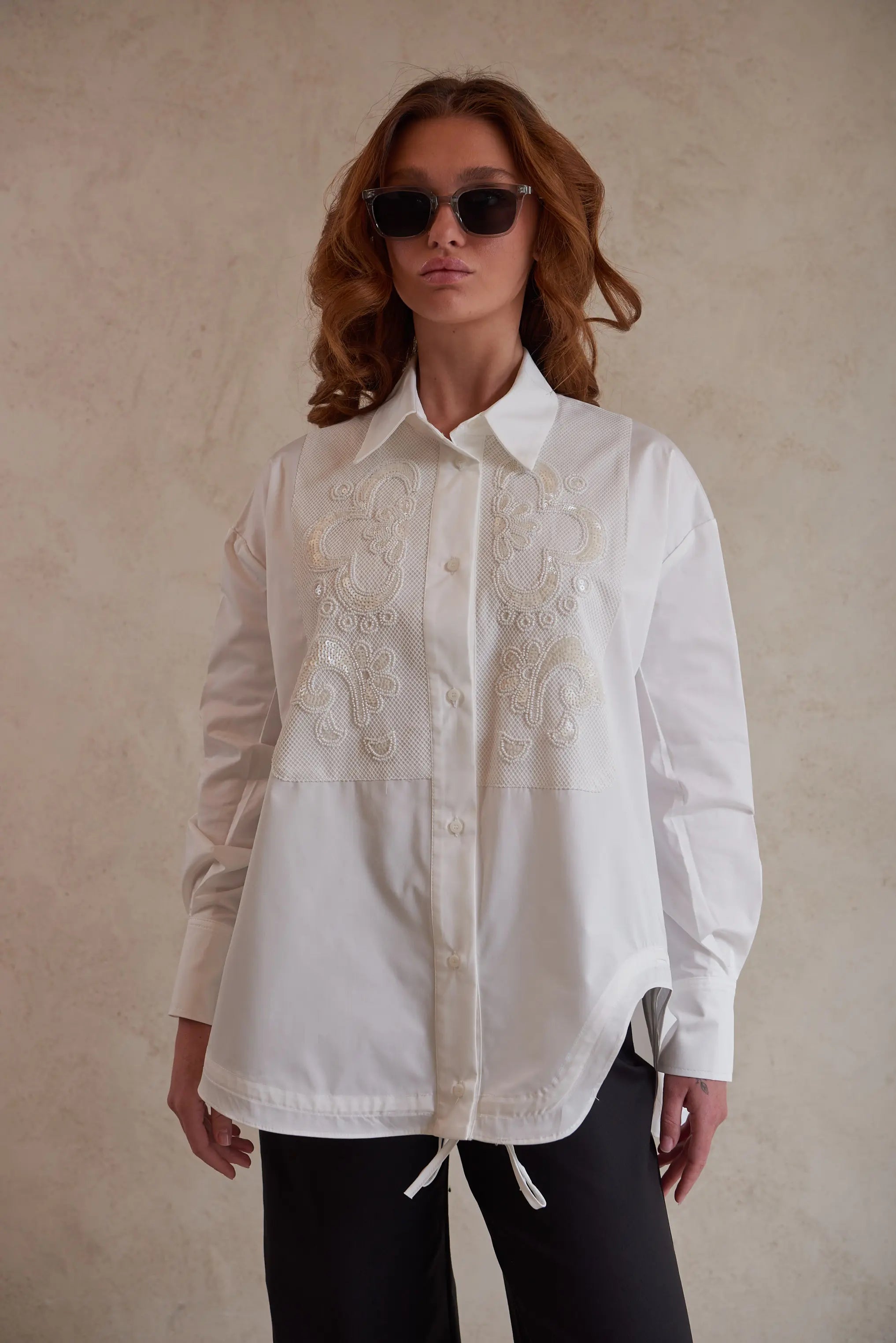 Classic Embroidered White Shirt for Everyday Versatility