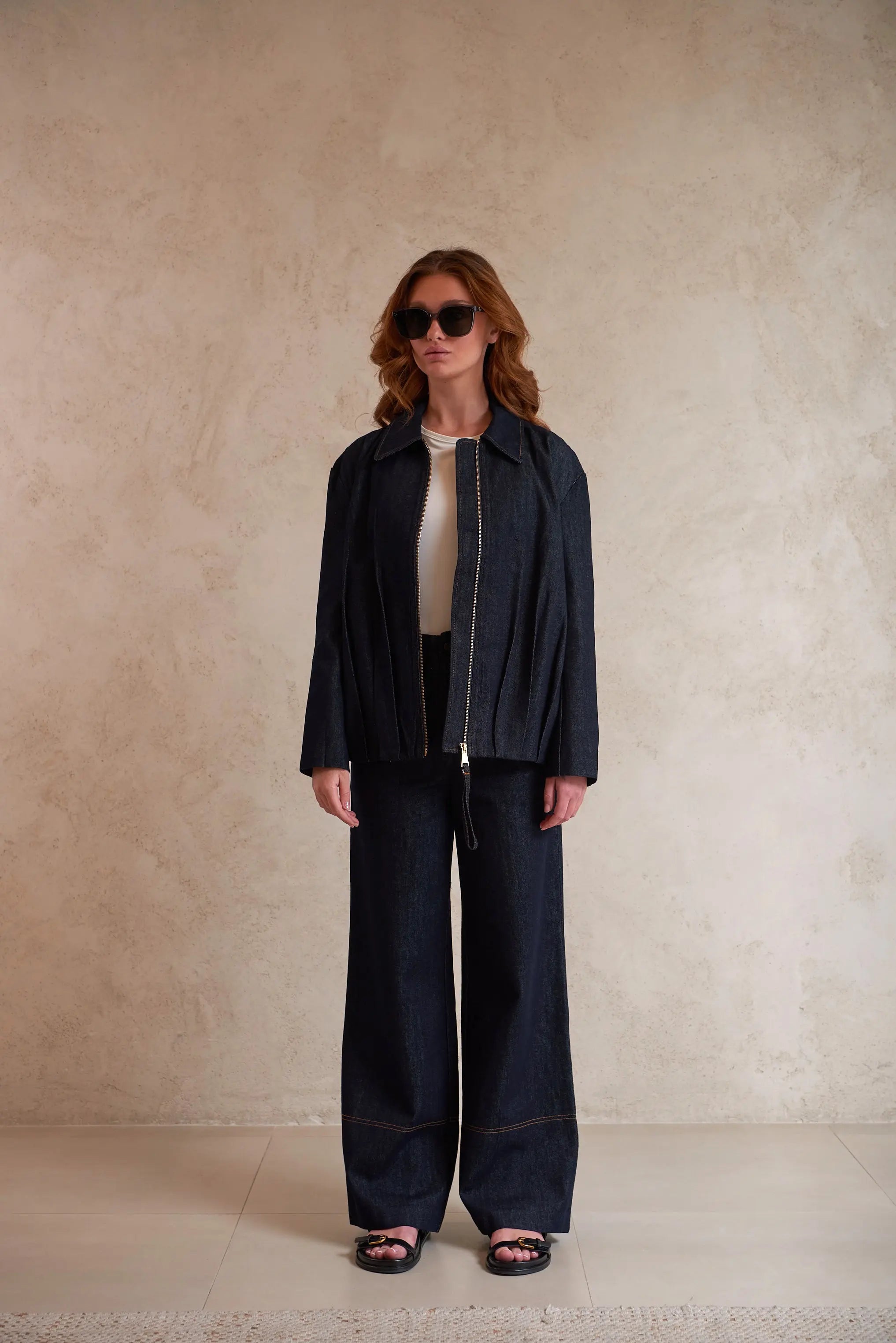 Denim Zip-Front Jacket