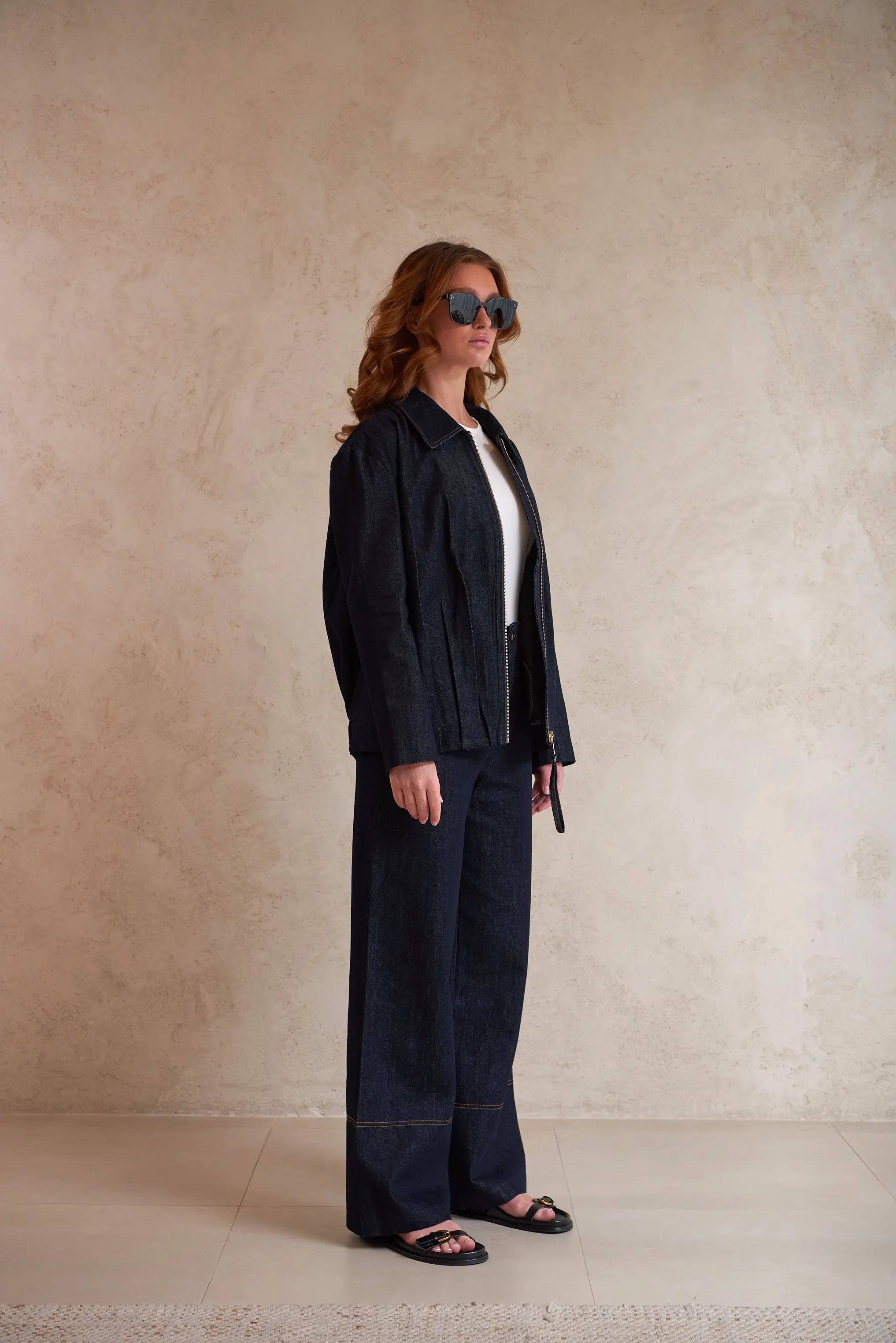 Denim Zip-Front Jacket