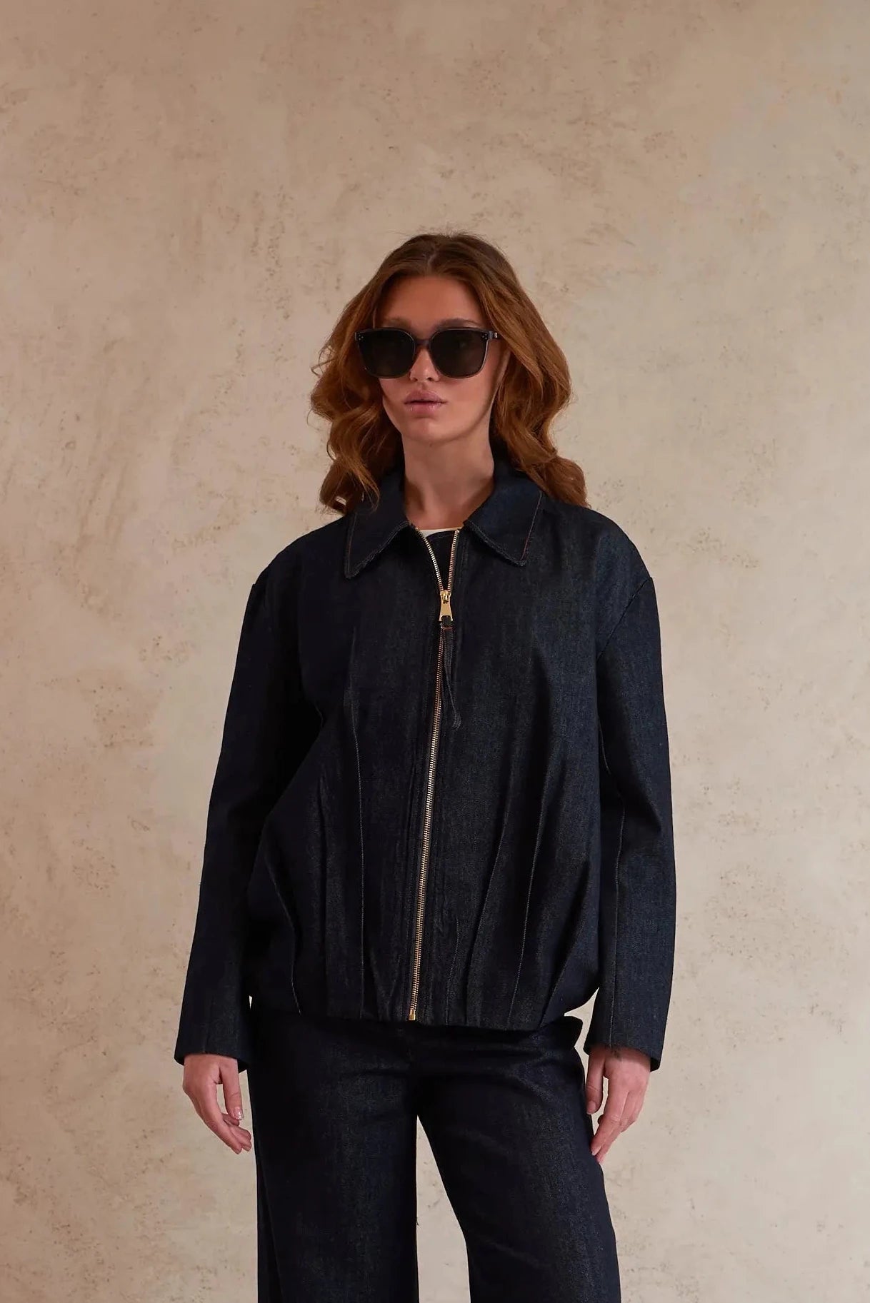 Denim Zip-Front Jacket