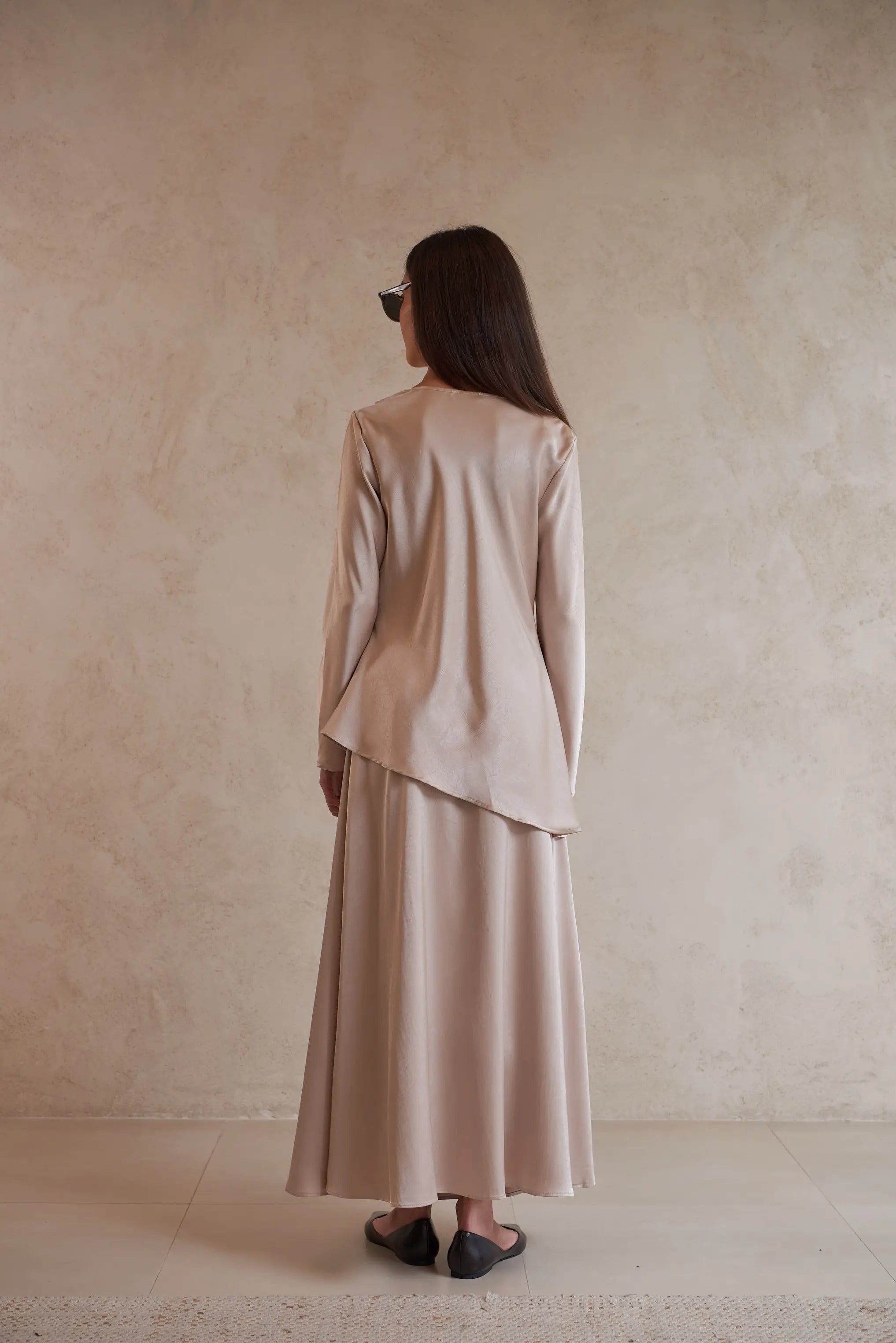 Elegant Satin Long Sleeve Blouse